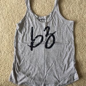 Barre3 Navy Blue striped tank top